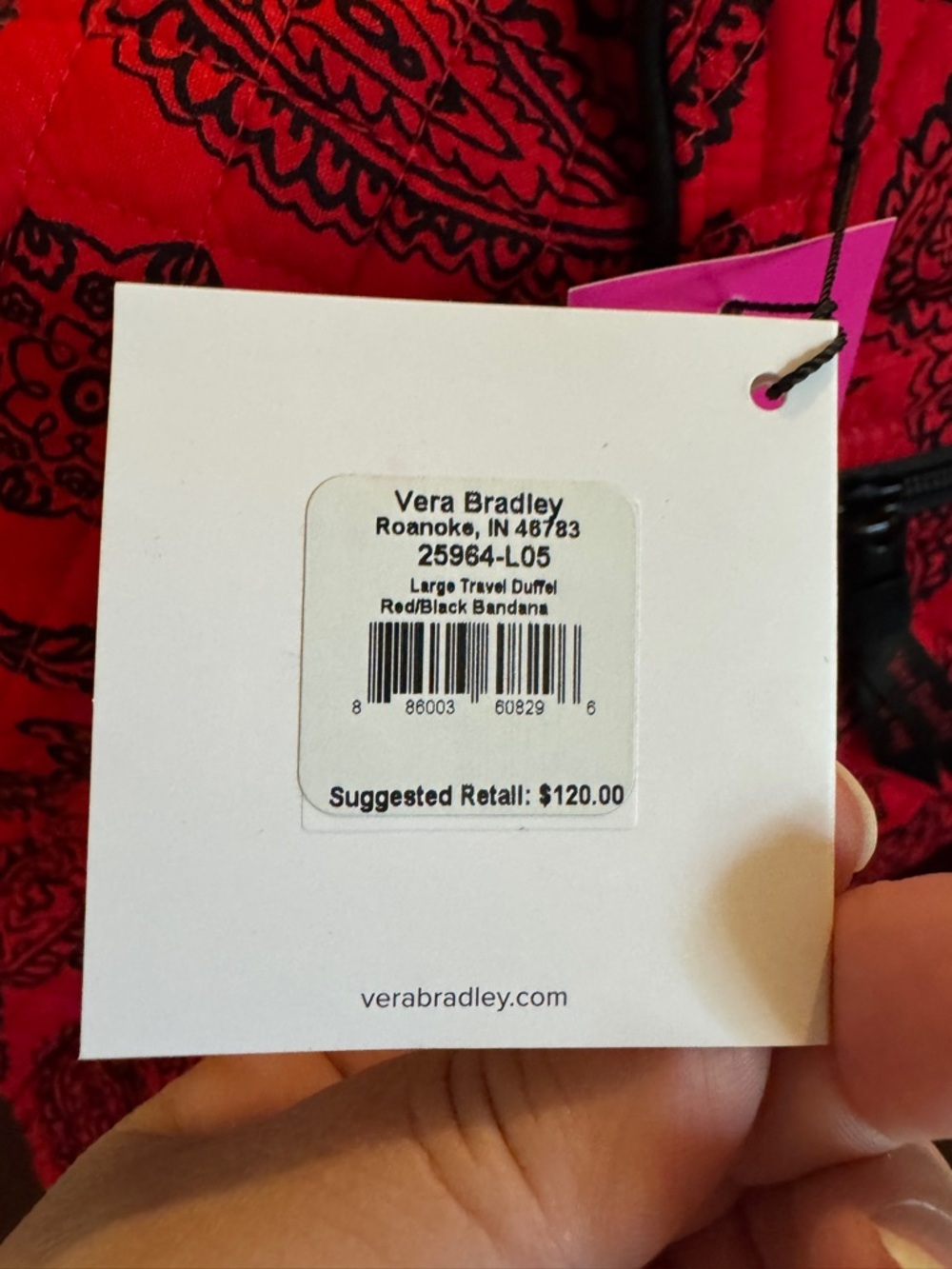 Vera Bradley Large Travel Duffle- Collegiate Collection- NWT - Picture 3 of 9